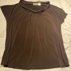 1XL Chocolate Brown *Worthington* Short sleeve Blouse